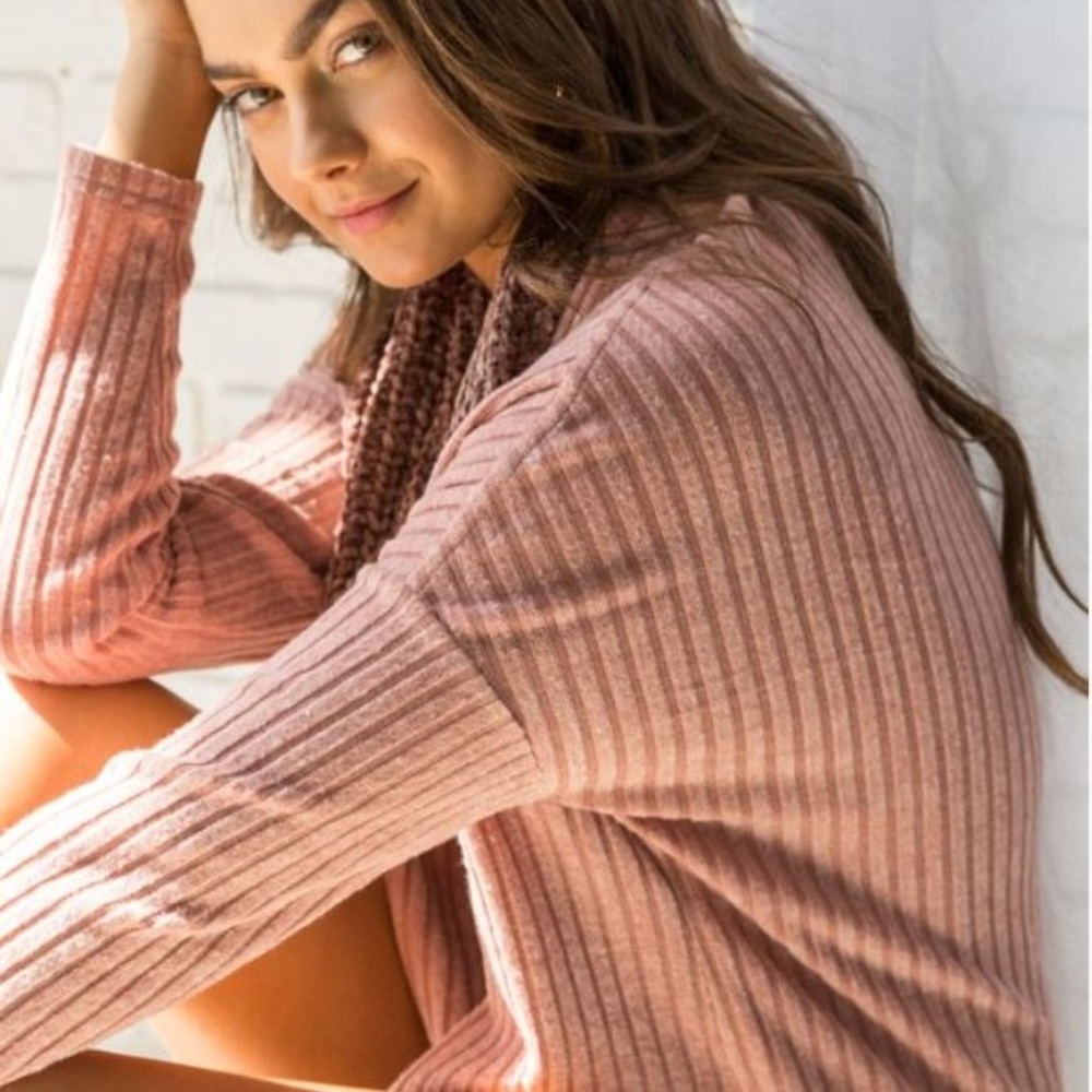 Brushed Rib Soft Button Down Cardigan - Picture 4 of 4